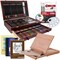 U.S. Art Supply 163-Piece Mega Wood Box Artist Kit with Easel, Painting, Drawing & Art Supplies for Adults - Watercolors, Oil Pastels, Pencils, Crayons & Brushes - Art Kit for Adults, Gift Set
